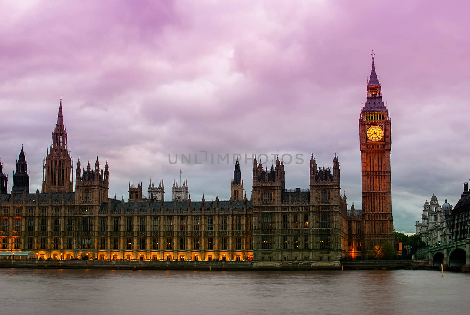 Big Ben and Houses of parliament at dusk by Dessie_bg