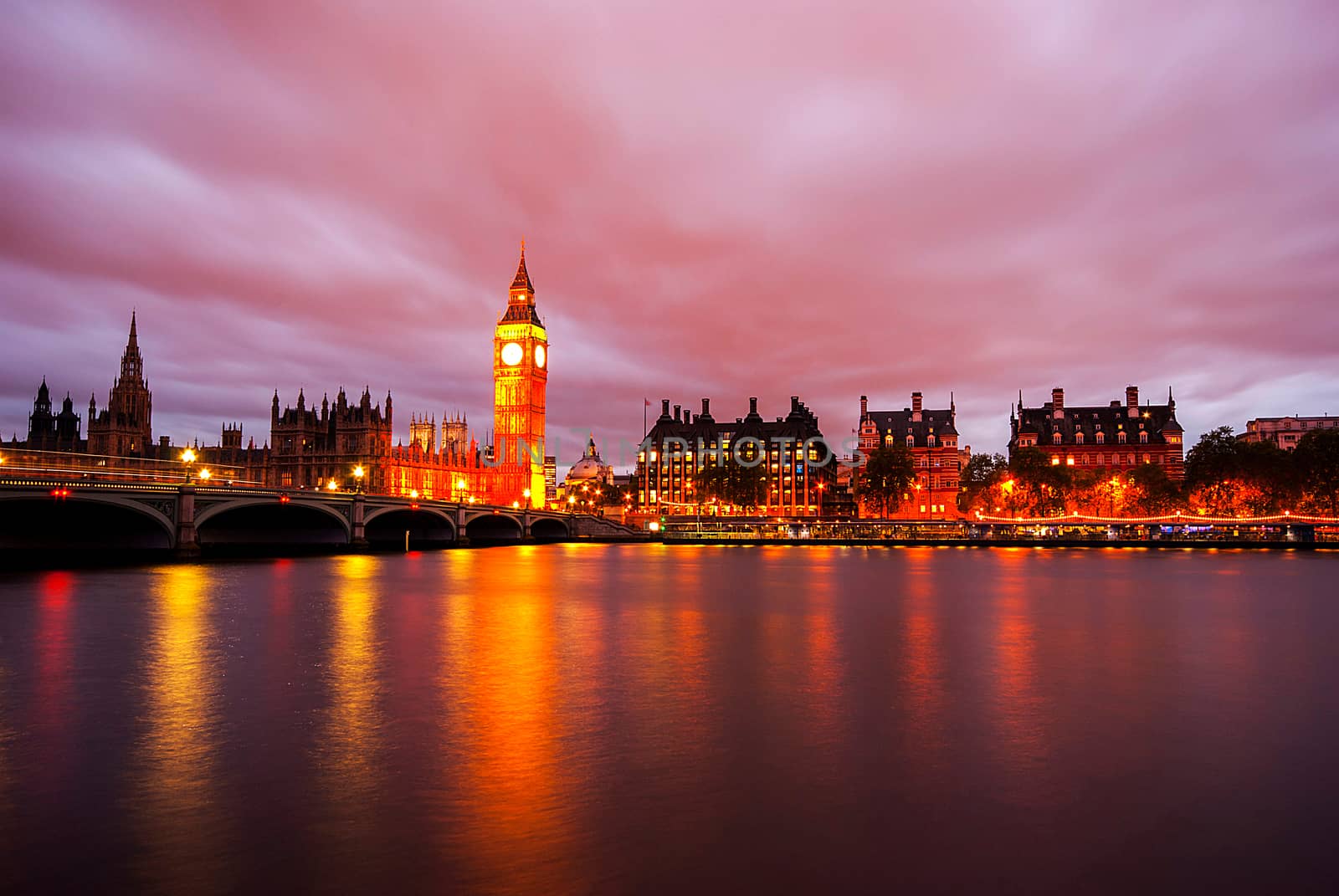 Big Ben and Houses of parliament at dusk by Dessie_bg