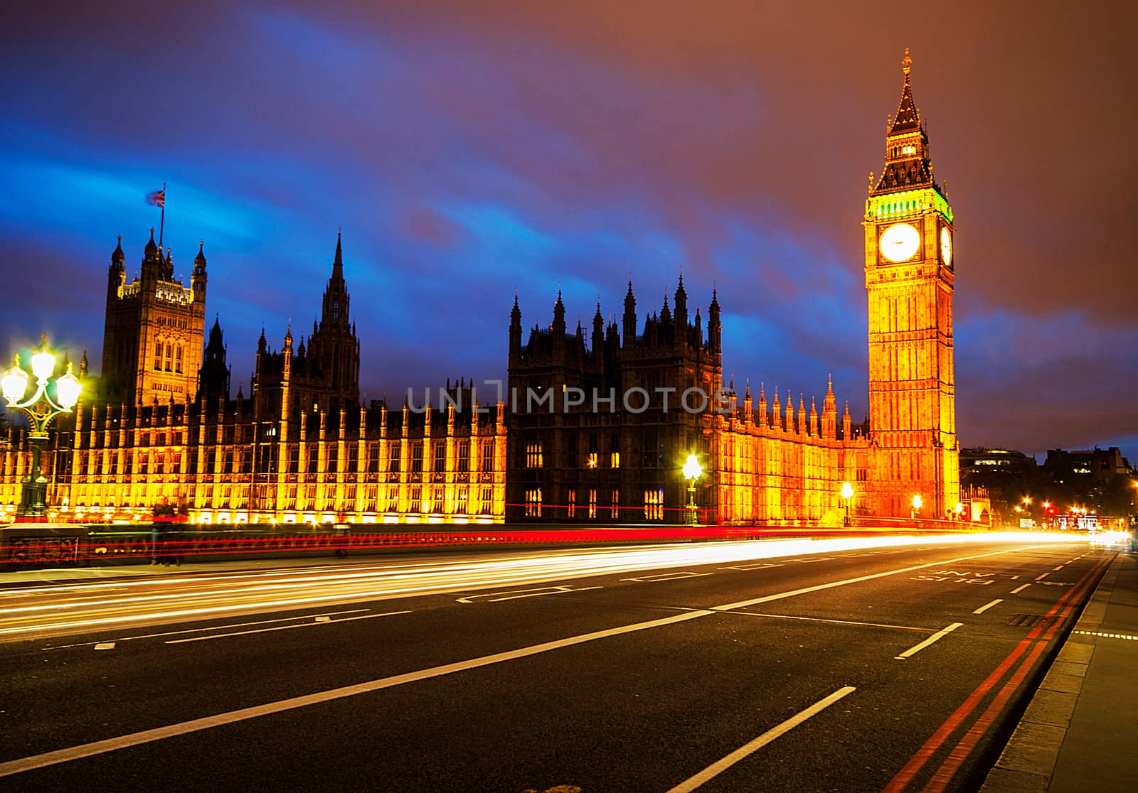 Big Ben and Houses of parliament at dusk, London, UK