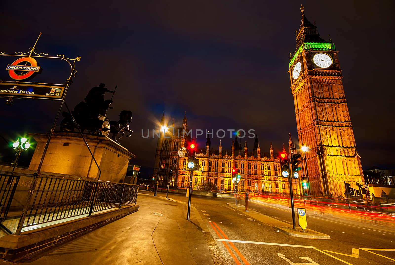 Big Ben and Houses of parliament at dusk by Dessie_bg