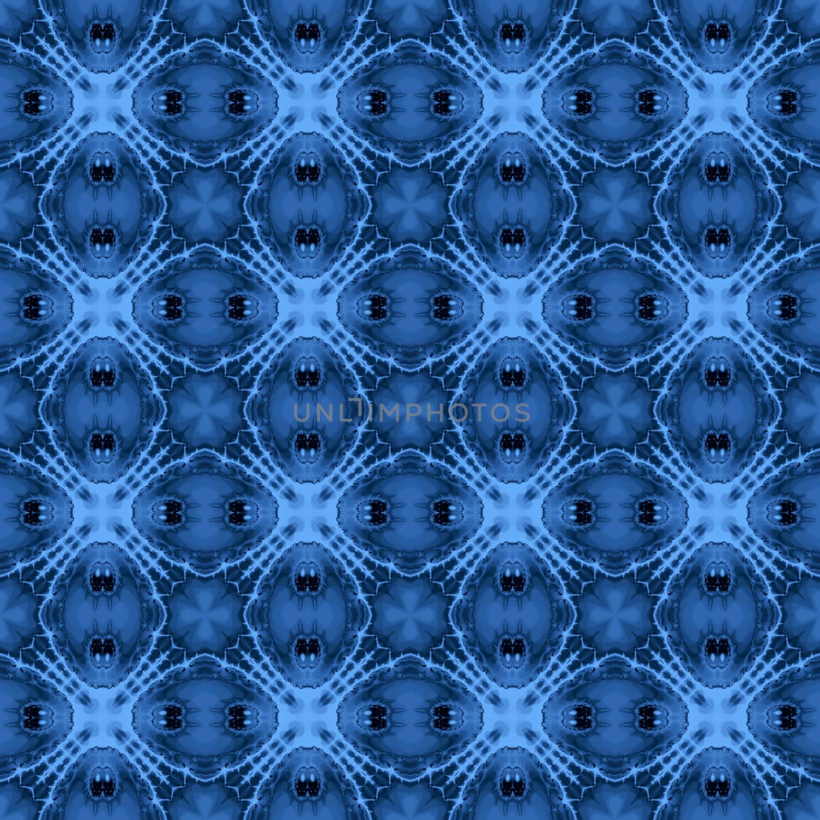 Description:	
Digital computer graphic - decorative seamless ornament in a blue colors for design.