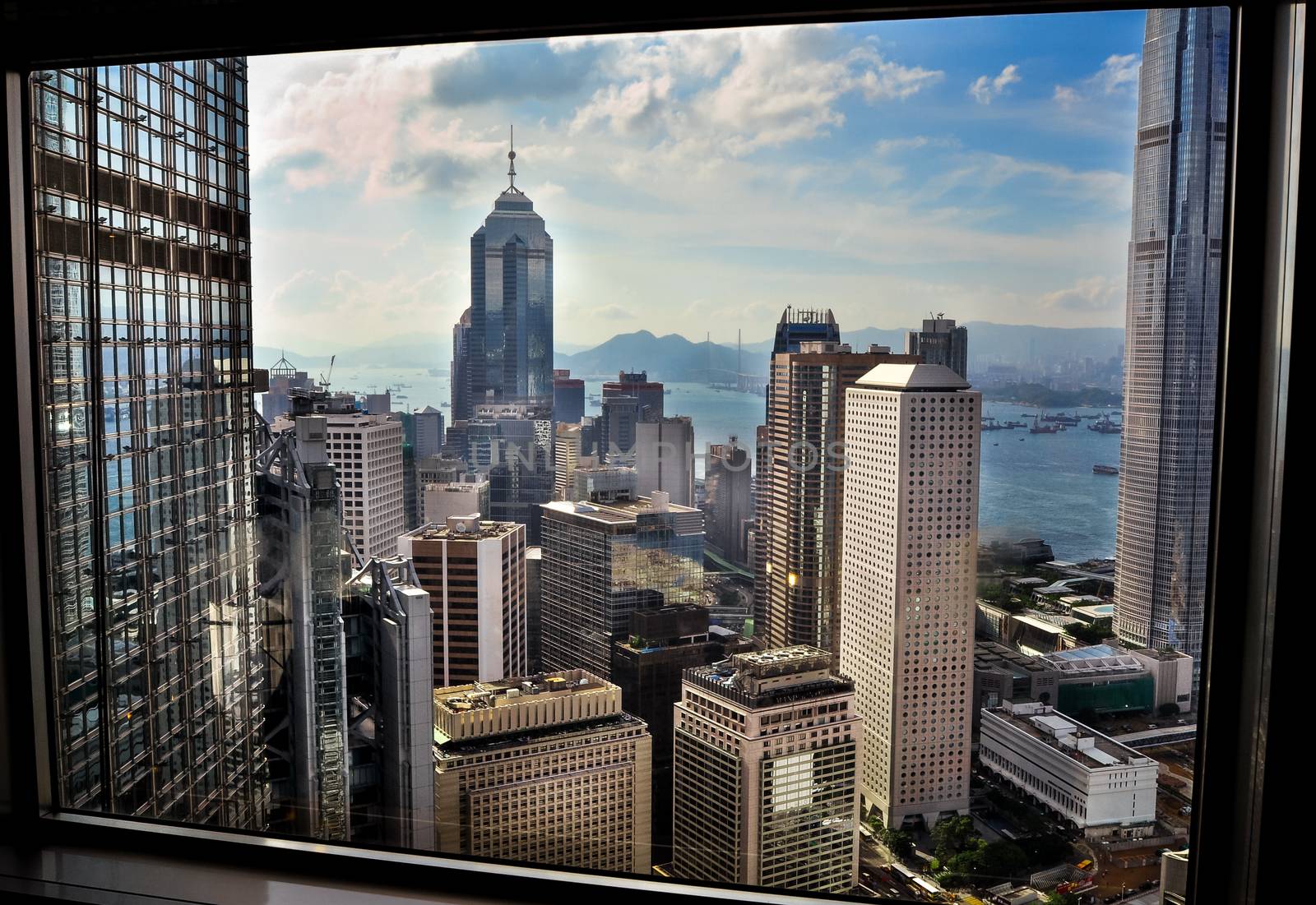 Hong Kong Window view from skyscraper by weltreisendertj