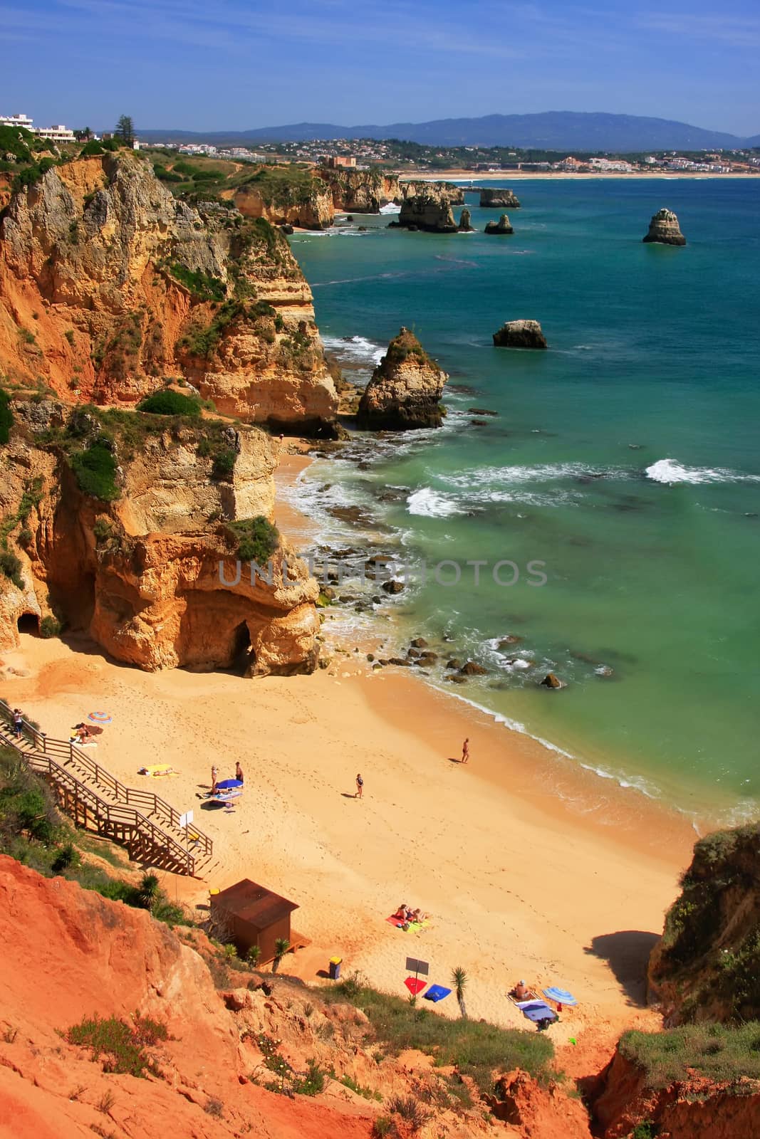 Beautiful cliffs of Ponta de Piedade, Lagos, Algarve region, Portugal 