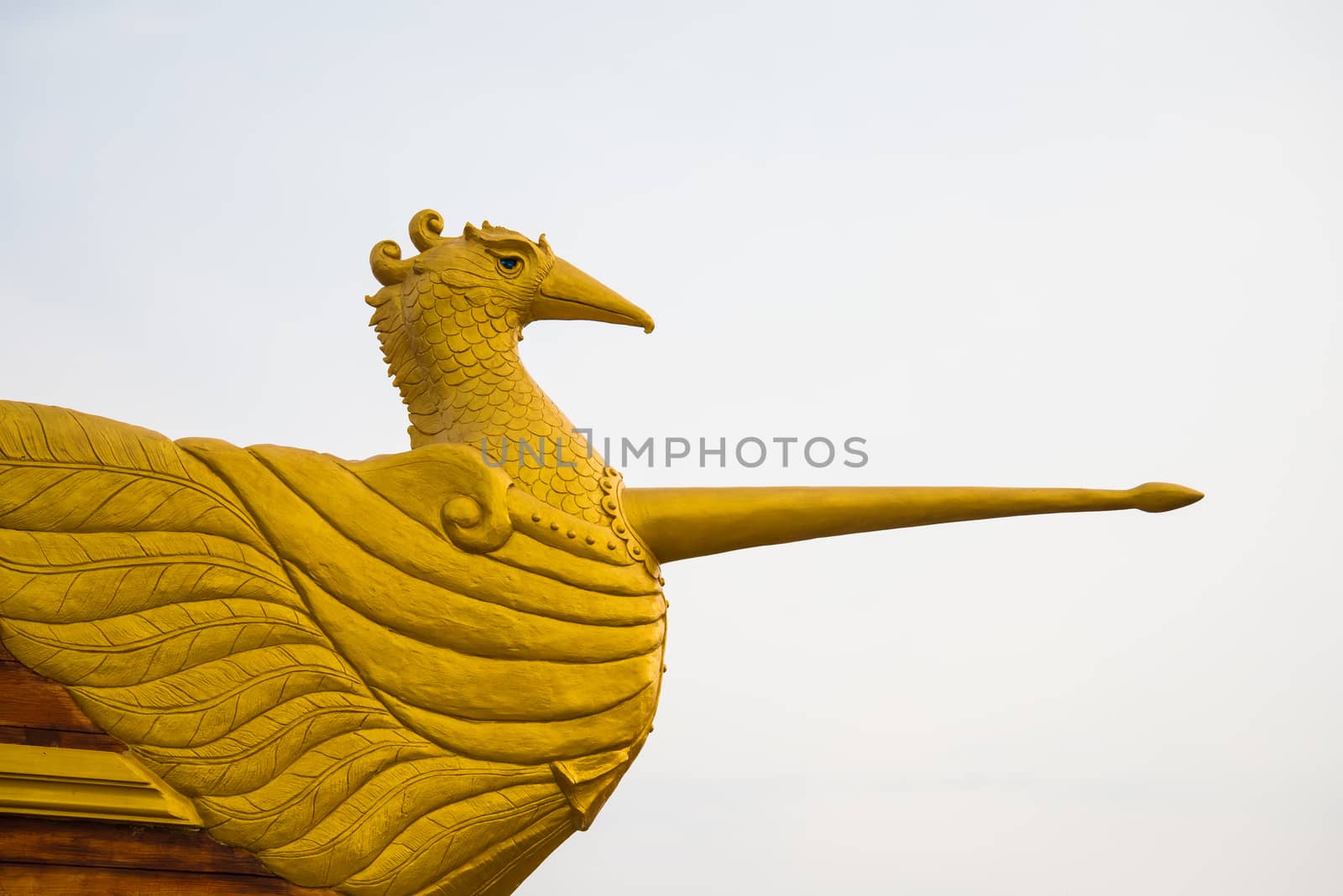 Swan statue on the bow in Thailand.