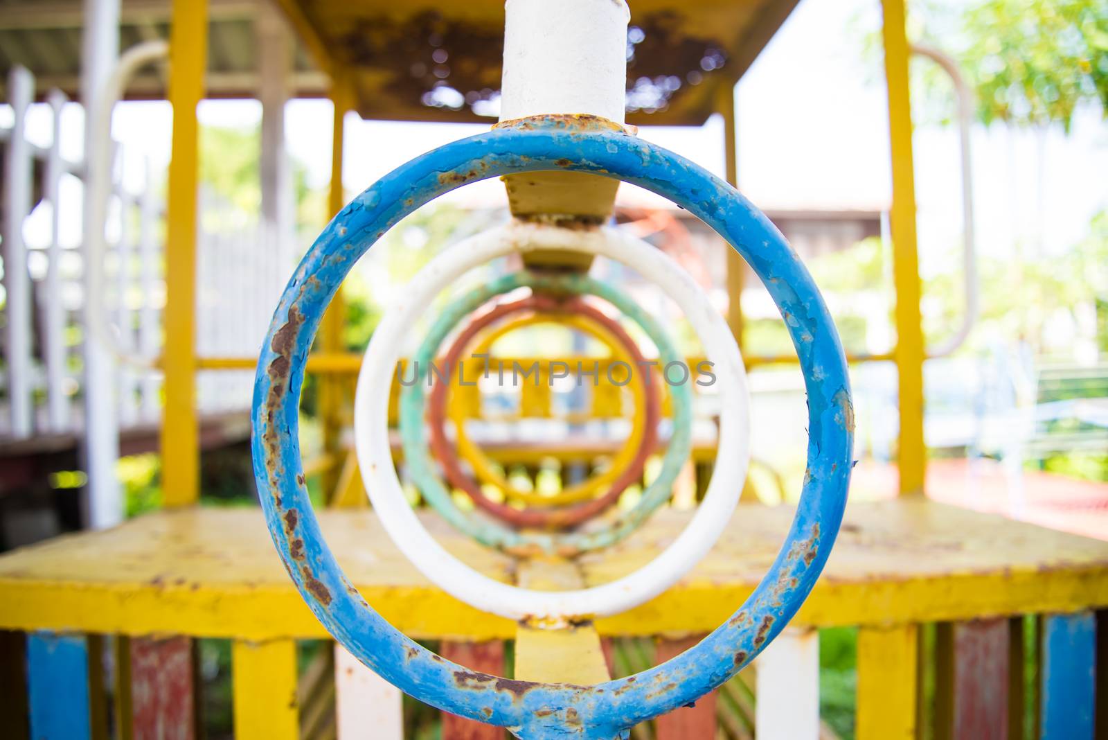 playground in the garden in countryside of Thailand.