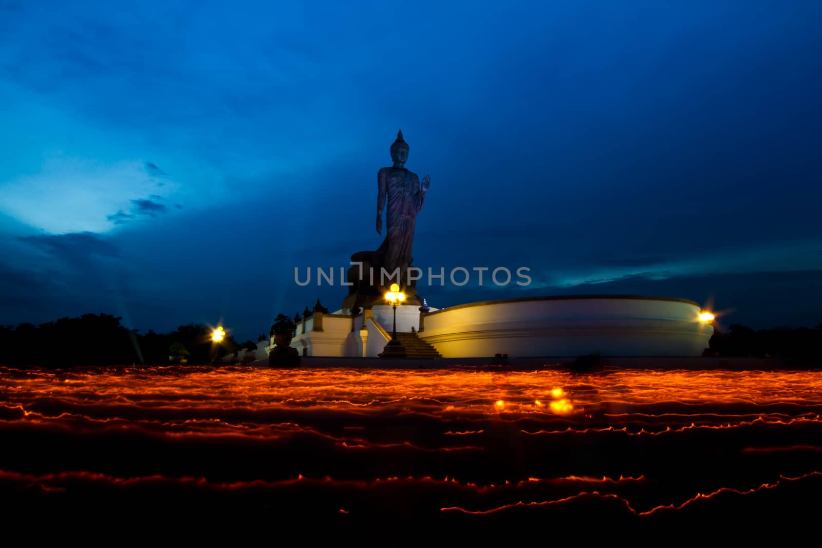 Makha Bucha Day at Buddhist park in Phutthamonthon district, Nak by nitimongkolchai