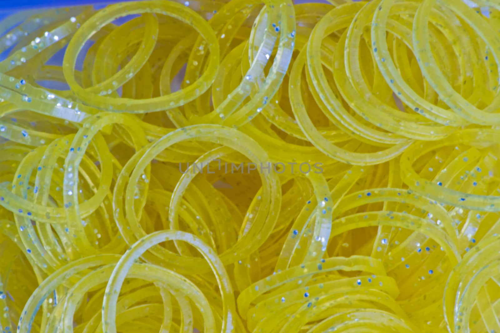 close up of elastic loom bands