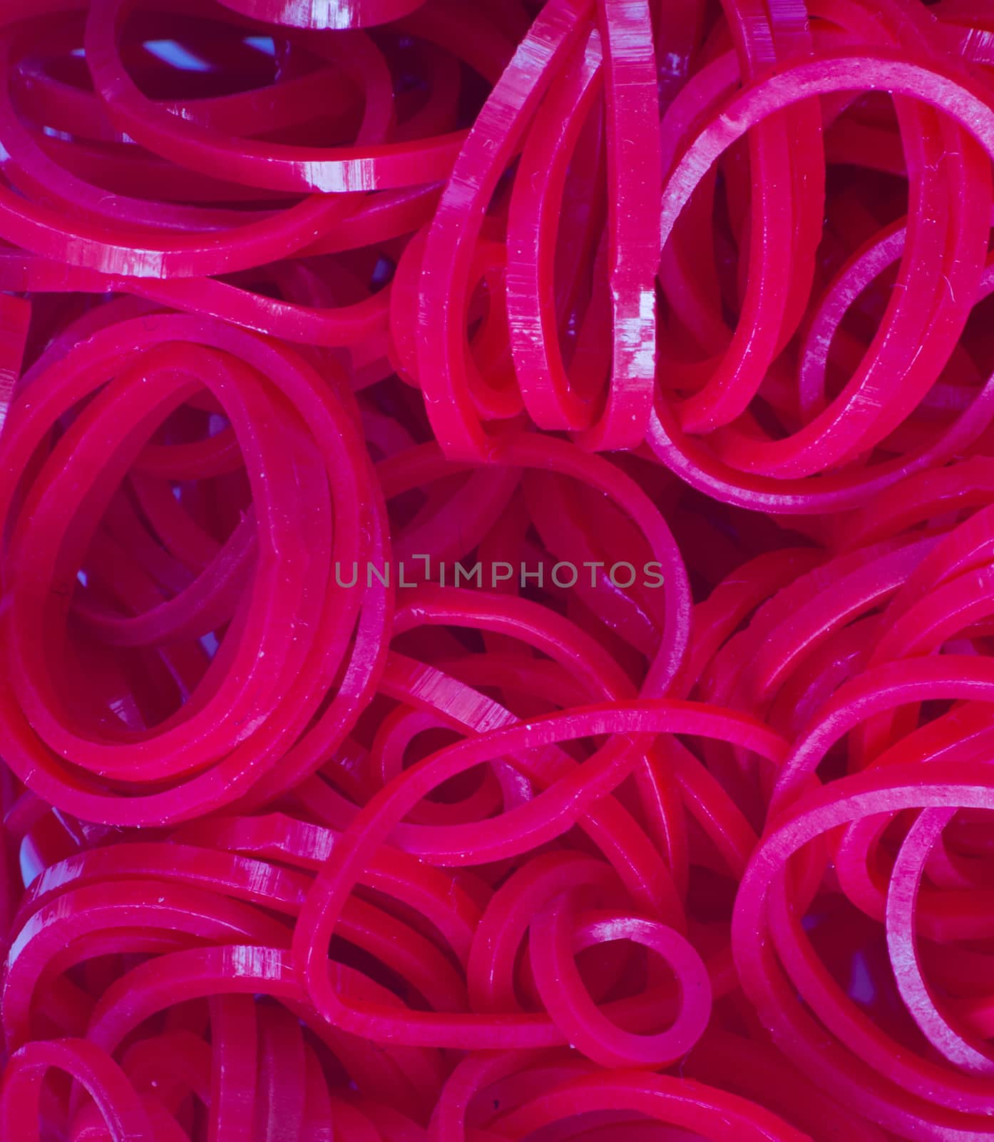 close up of elastic loom bands