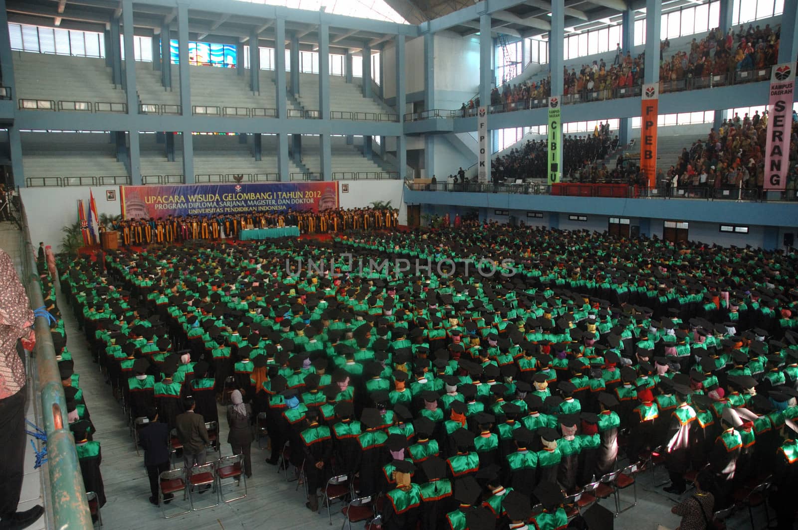 bandung, indonesia-april 18, 2012: college graduation of universitas pendidikan indonesia.