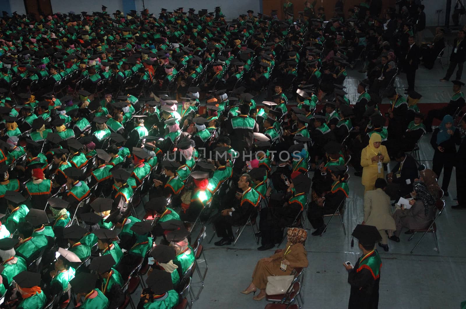 bandung, indonesia-april 18, 2012: college graduation of universitas pendidikan indonesia.