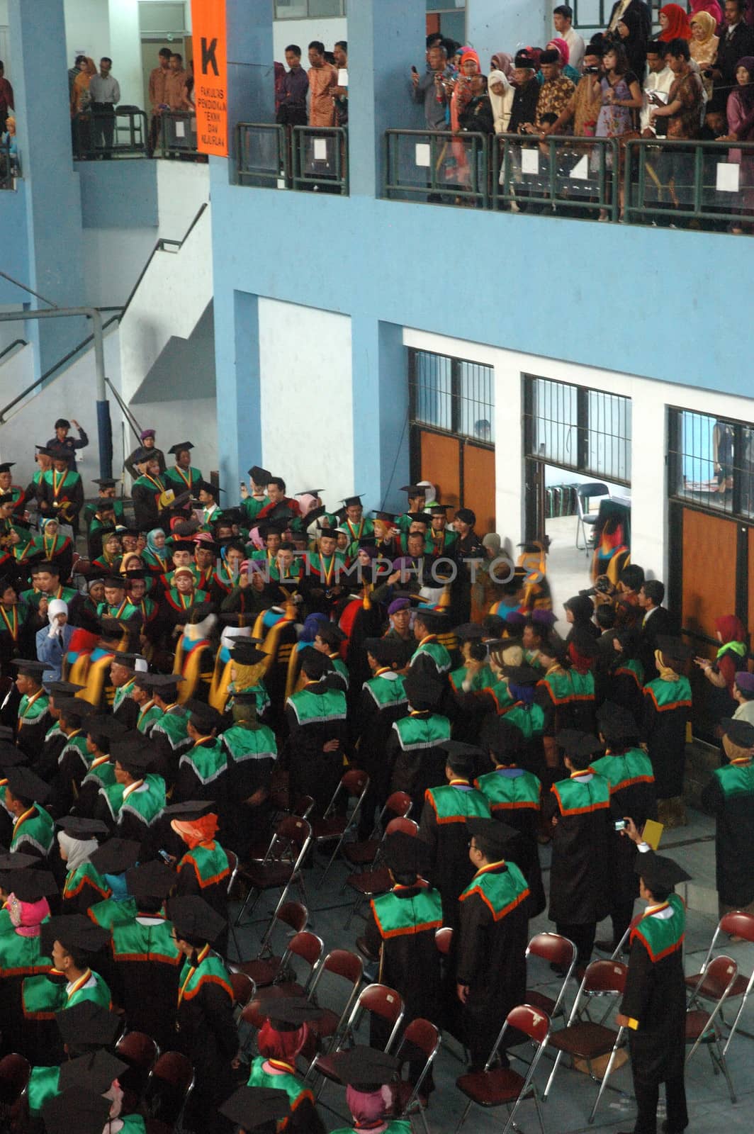 bandung, indonesia-april 18, 2012: college graduation of universitas pendidikan indonesia.