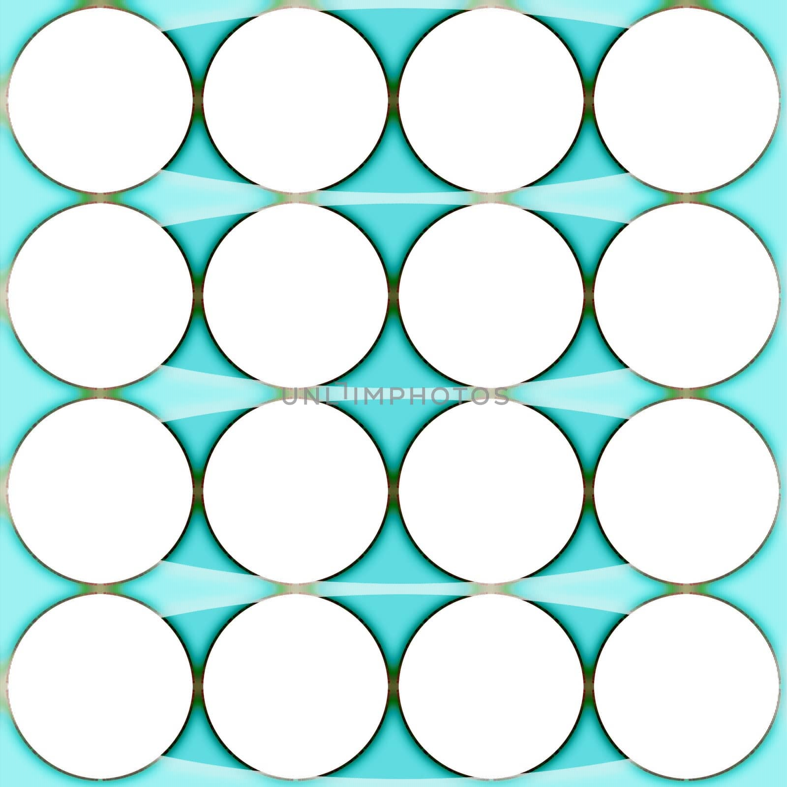Digital computer graphic - geometric decorative ornament with a circles for design.