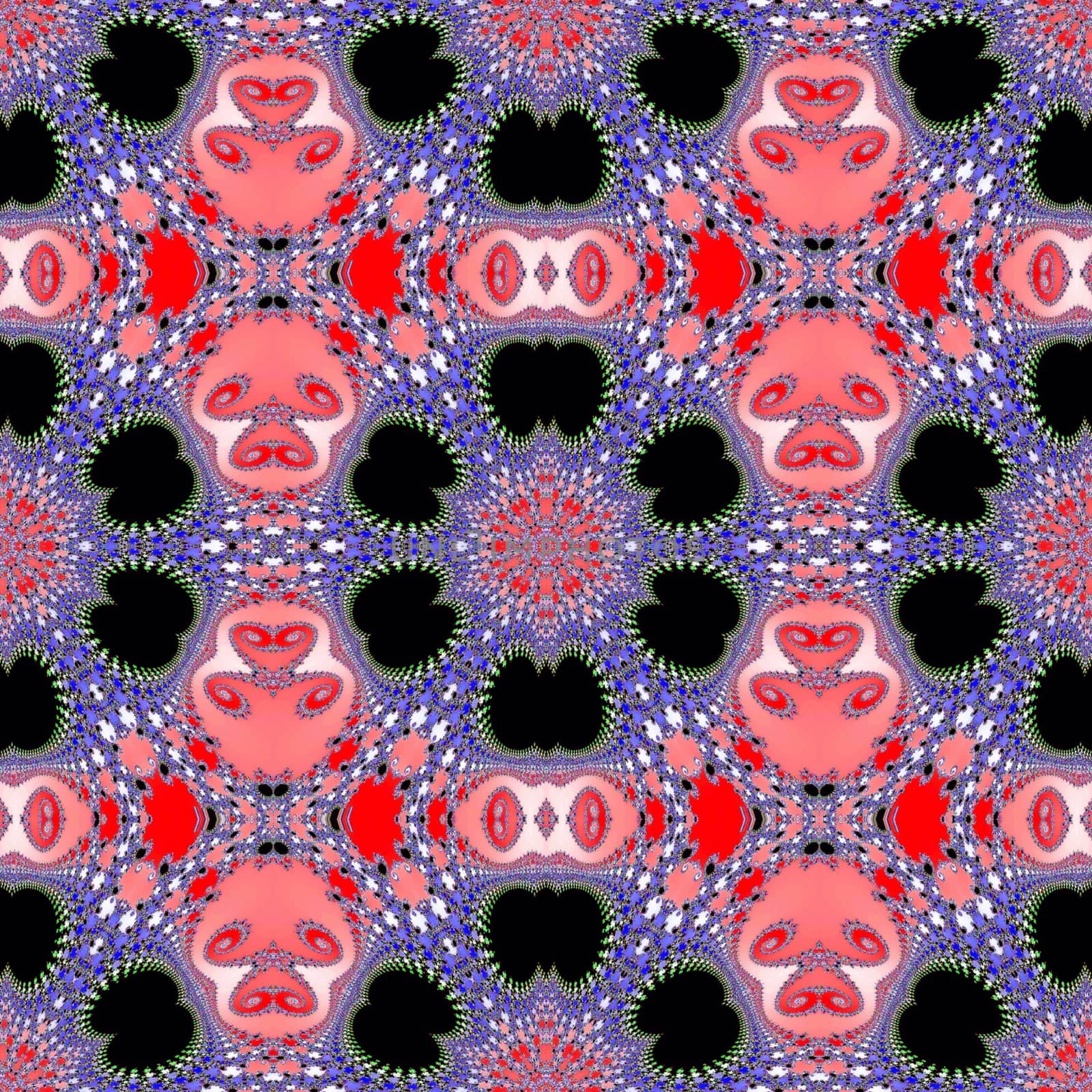 Digital computer graphic - seamless fractal ornament with flowers for design.