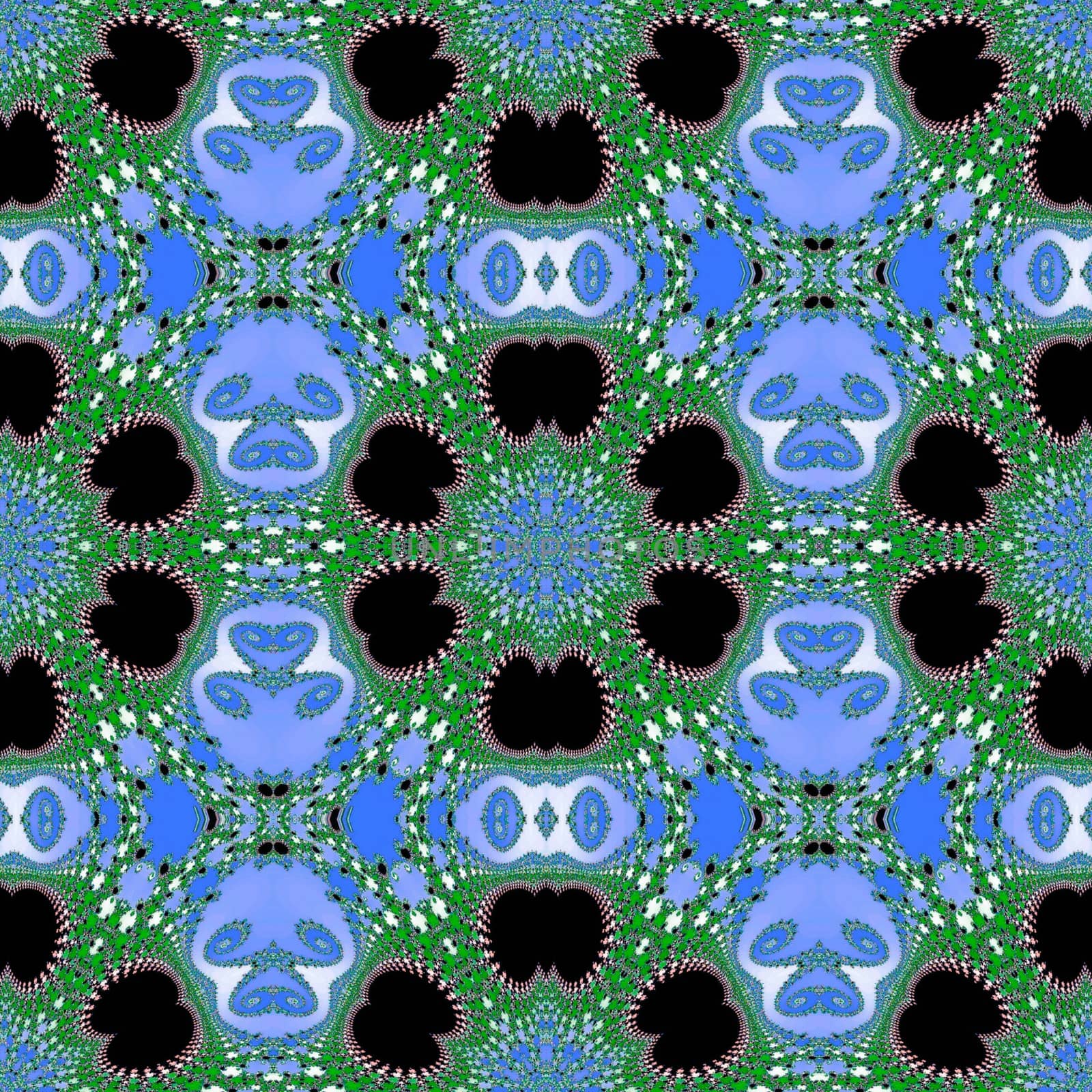 Digital computer graphic - seamless fractal ornament with flowers for design.