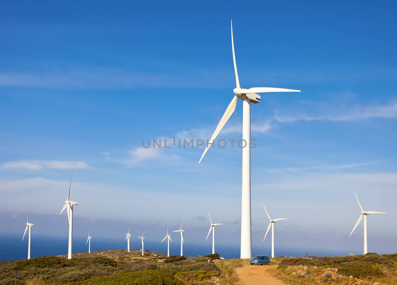Wind turbines farm by photobac