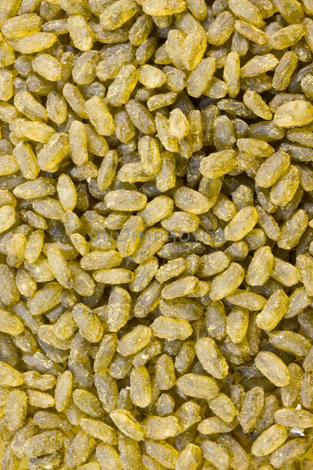 Green rice closeup