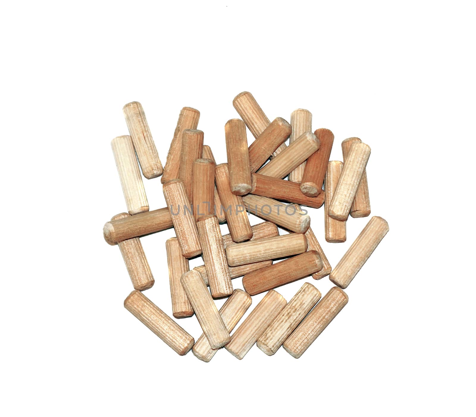 Furniture fittings - dowel on white background