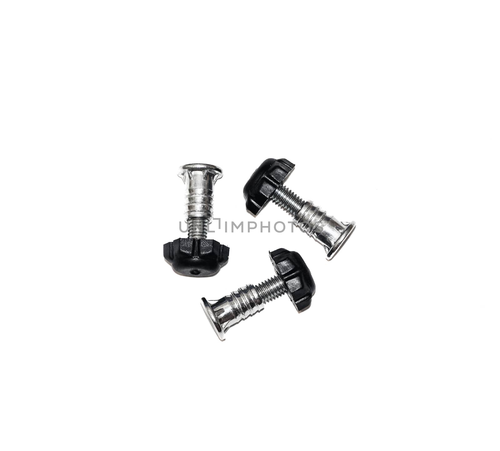 Furniture fittings - screws on white background