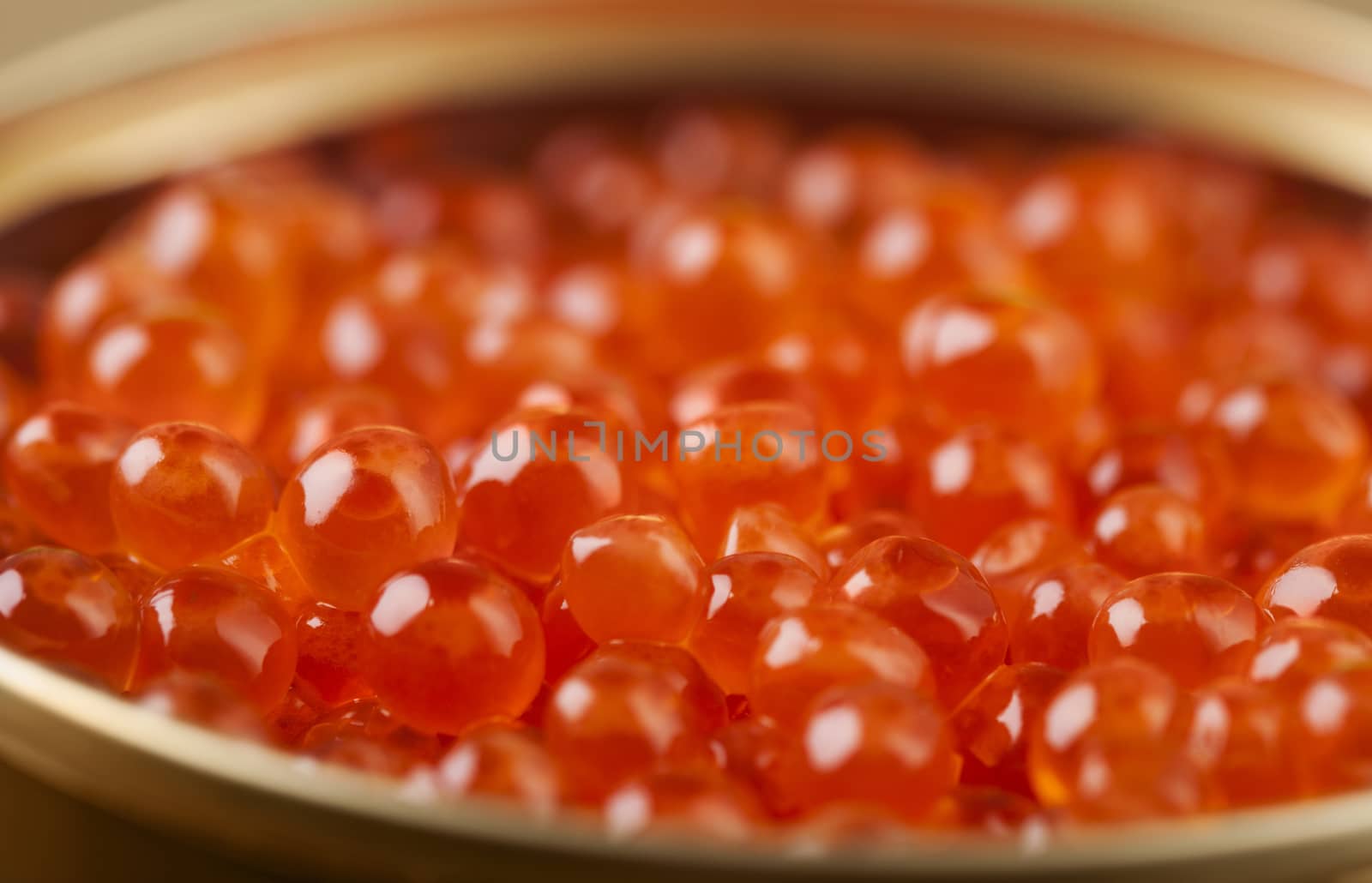 Delicious red salmon caviar macro photo