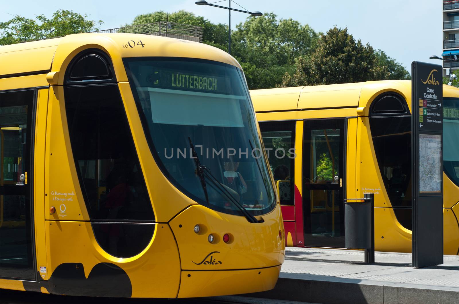 Mulhouse - france - 24 th July 2014 - tramway in Mulhouse - Alsace France by NeydtStock