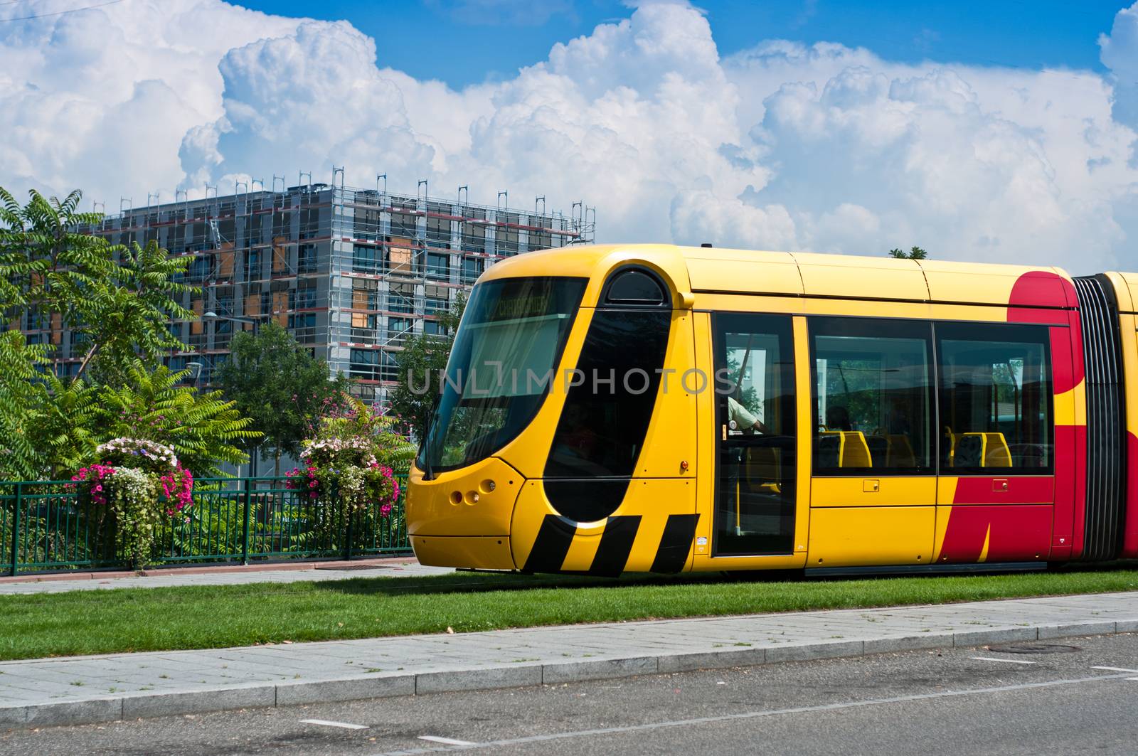 Mulhouse - france - 24 th July 2014 - tramway in Mulhouse - Alsace France by NeydtStock