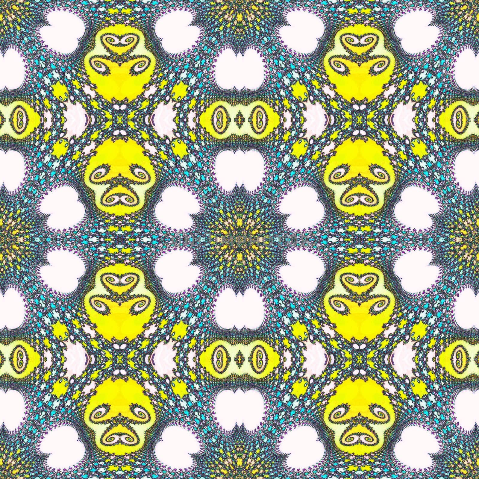 Digital computer graphic - seamless decorative ornament in a yellow colors for design.