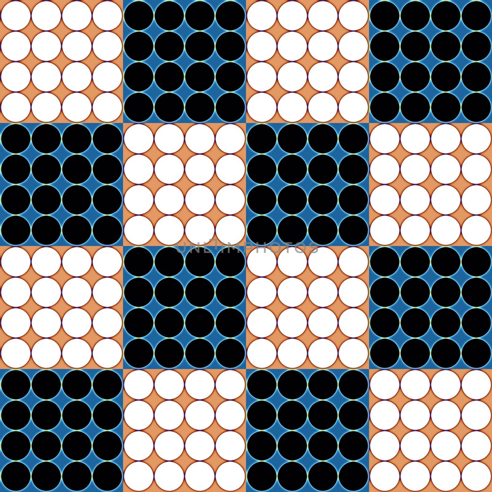 Digital computer graphic - seamless geometric ornament with a circles for design.