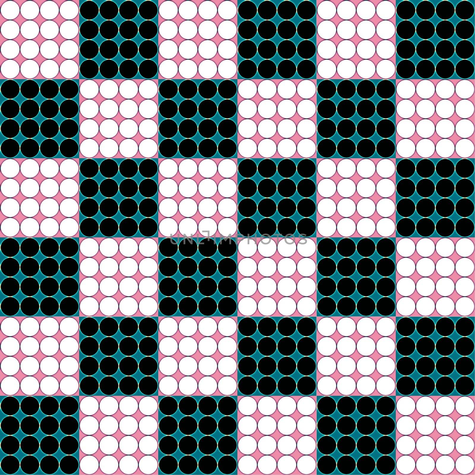 Digital computer graphic - seamless geometric ornament with a circles for design.