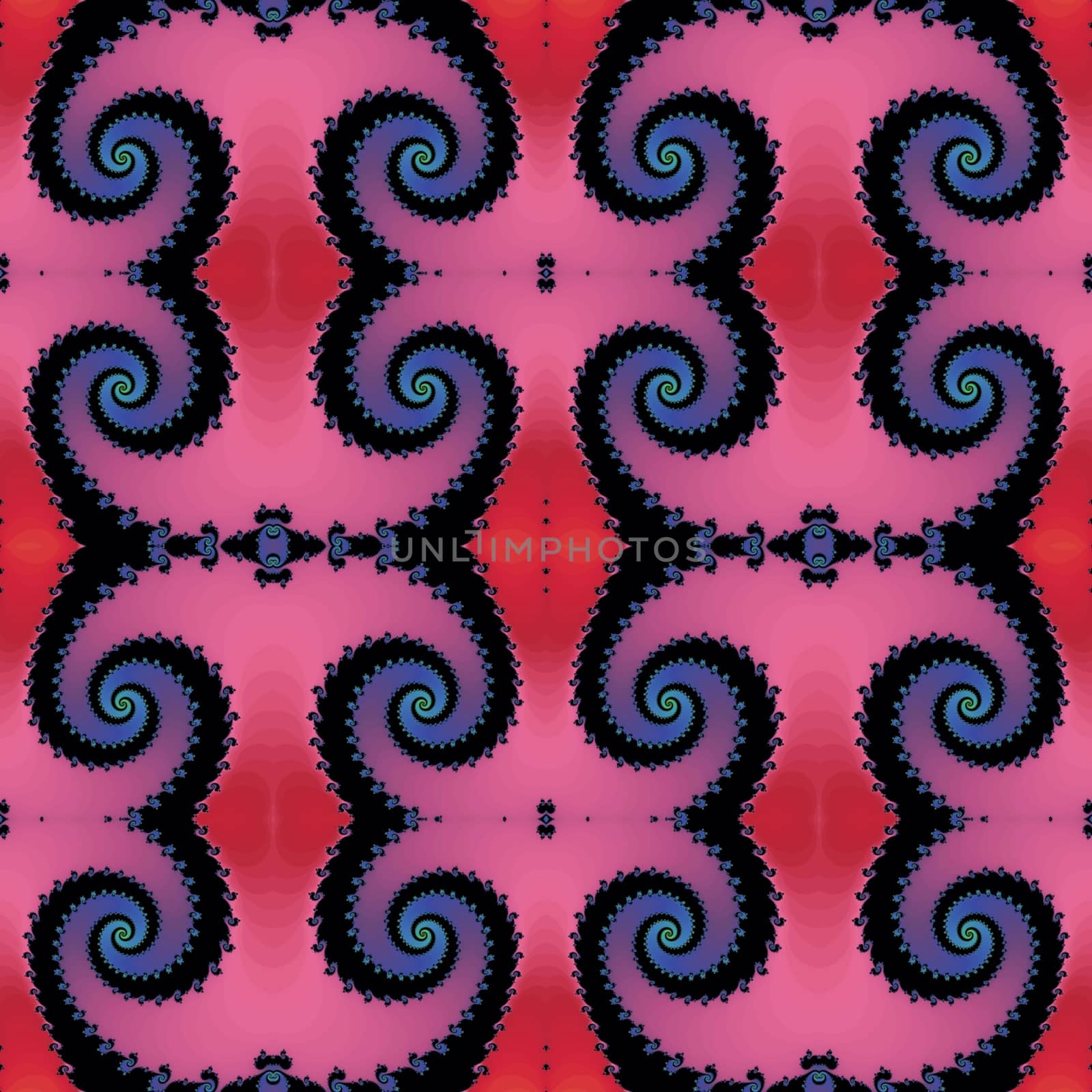 Digital computer graphic - seamless fractal ornament with spiral for design.
