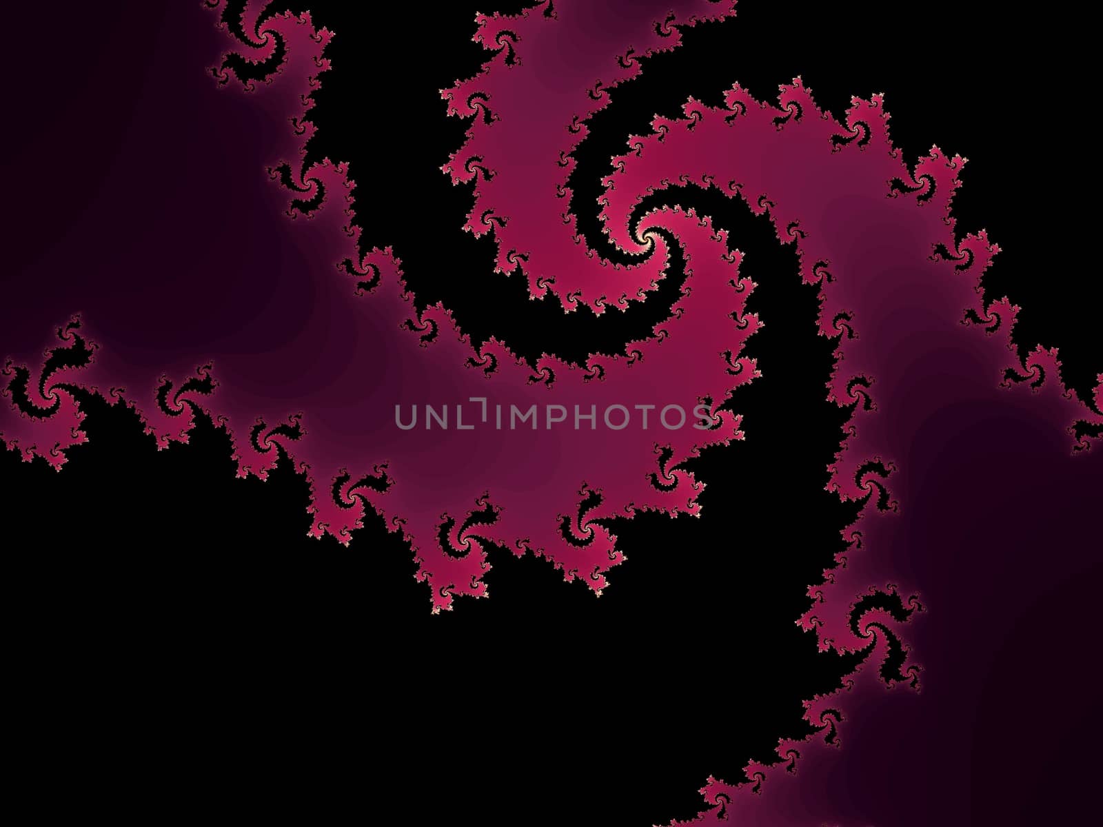 Digital computer graphic - rendering. Patterned fractal background  in a dark colors with spiral for design.