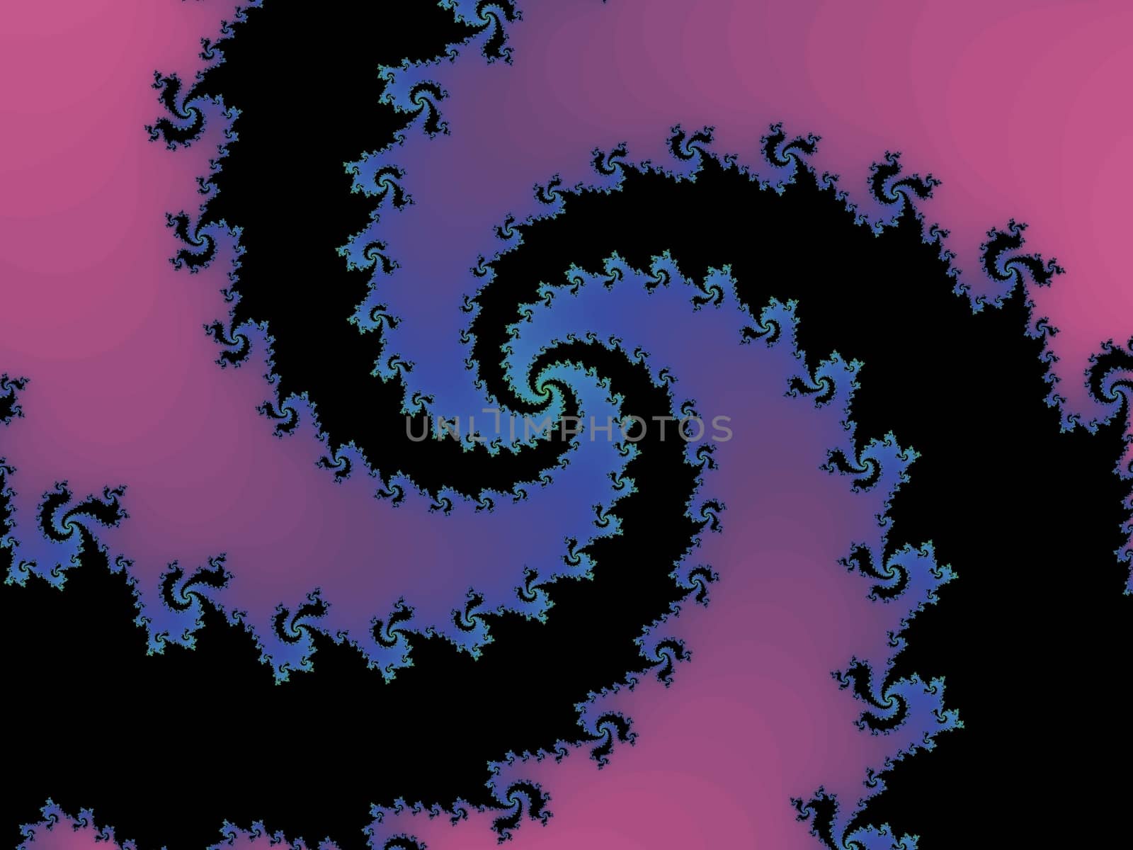 Digital computer graphic - rendering. Patterned fractal spiral in a purple colors for design