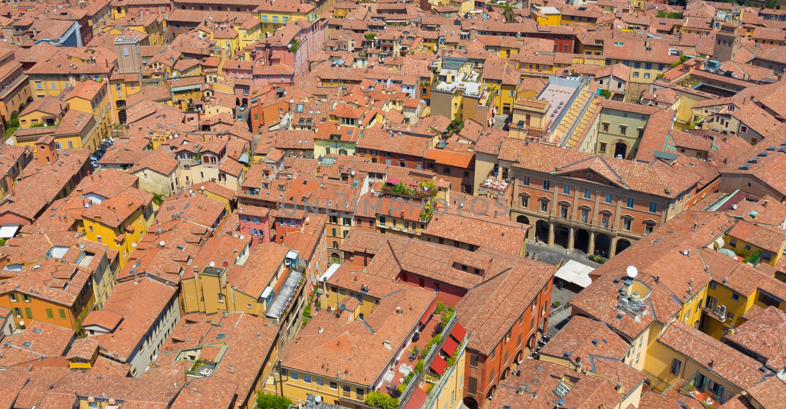 Italy, Bologna aerial view from Asinelli tower.