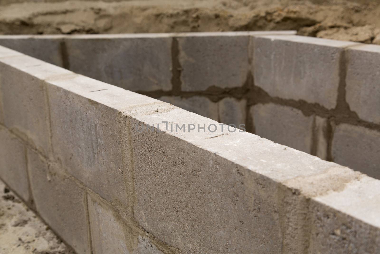 Close up tiles of a constructed wall outdoors