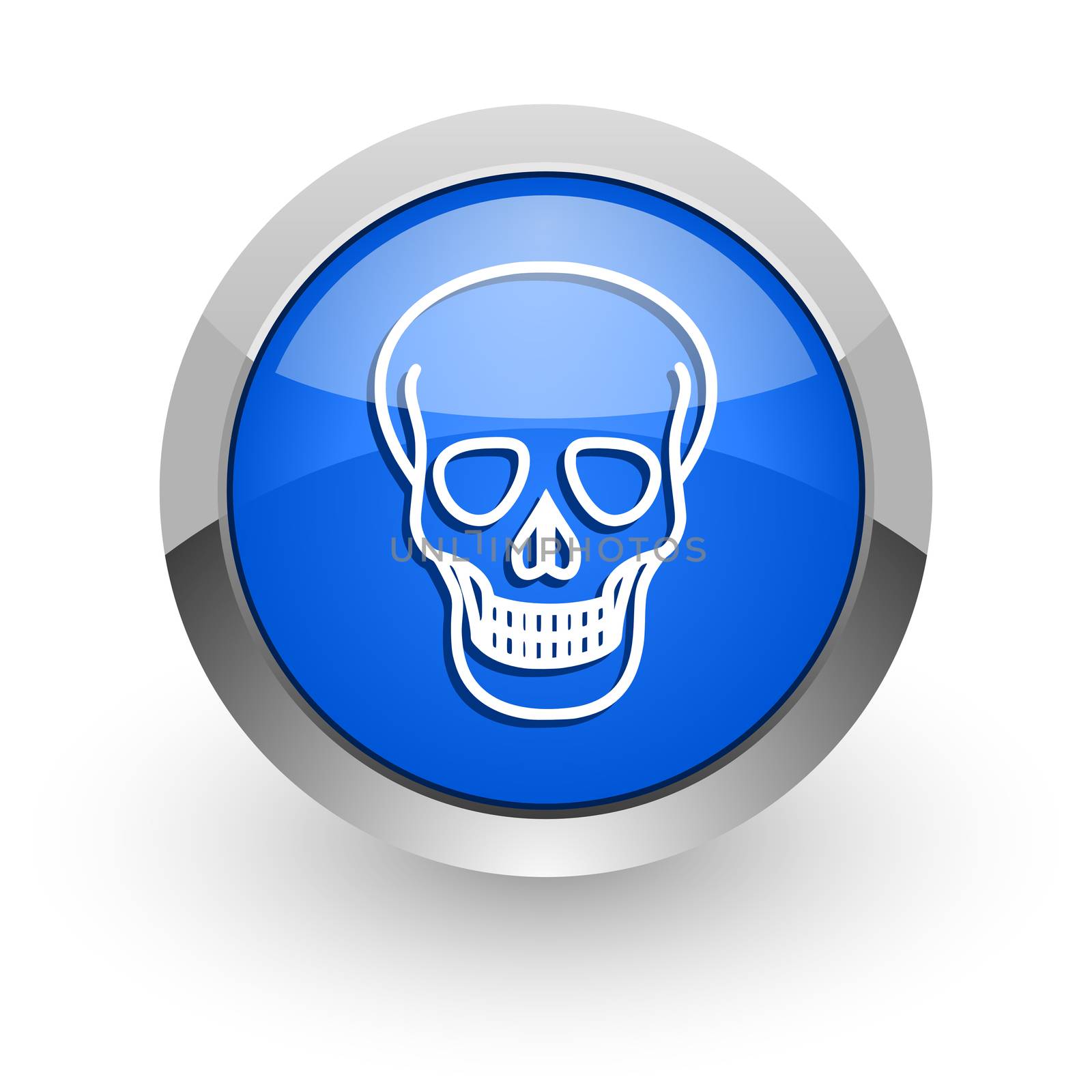 skull blue glossy web icon by alexwhite