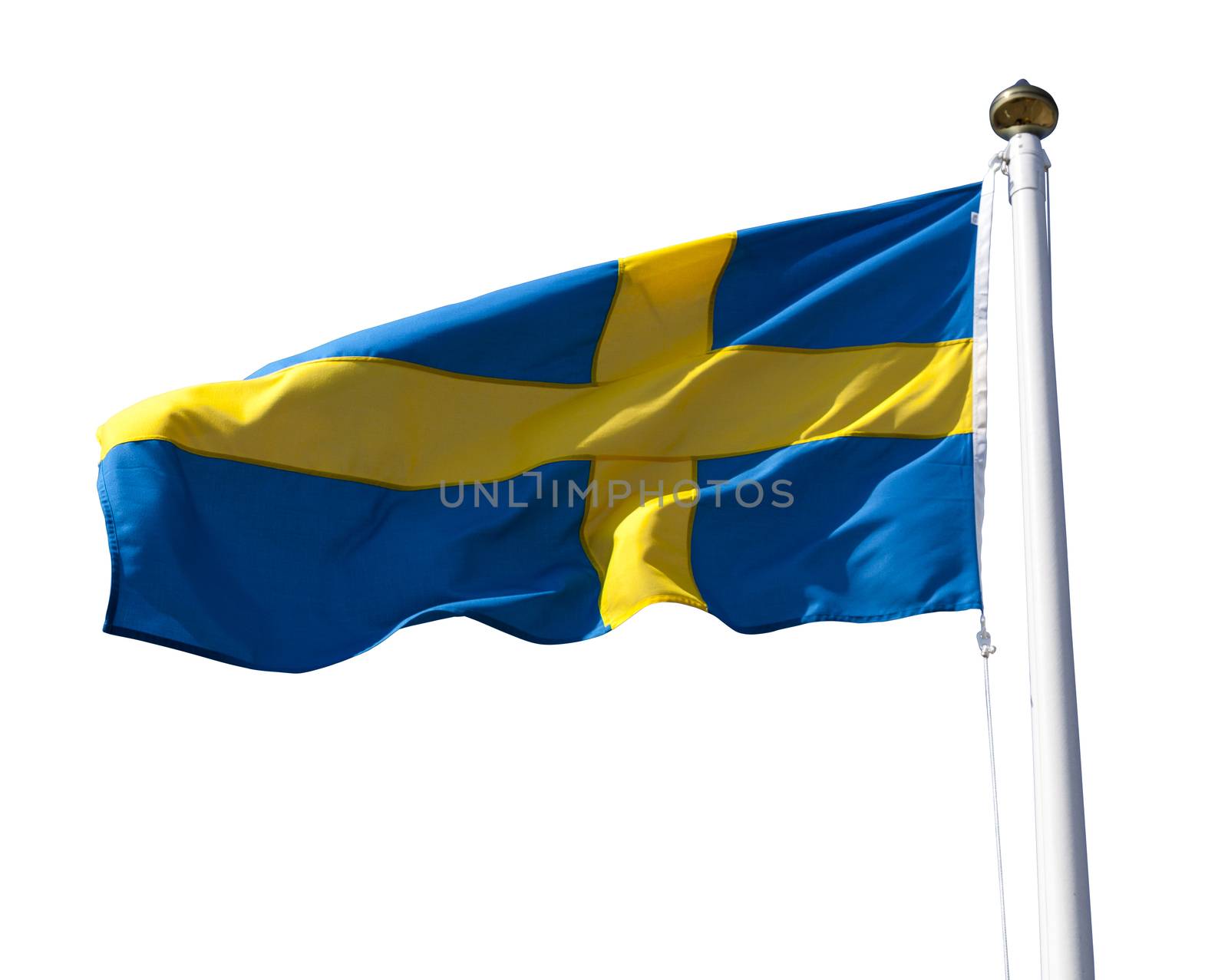 Sweden flag with flagpole by ints