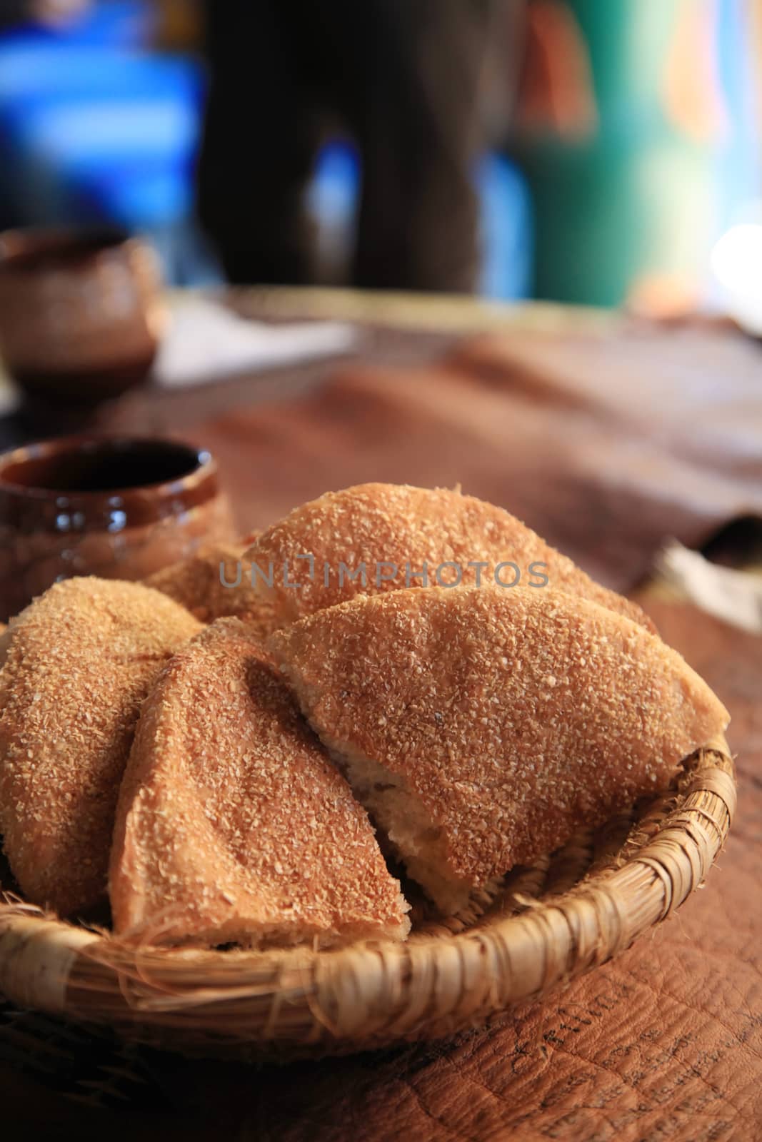 Moroccan Bread on a Basket in Marrakech