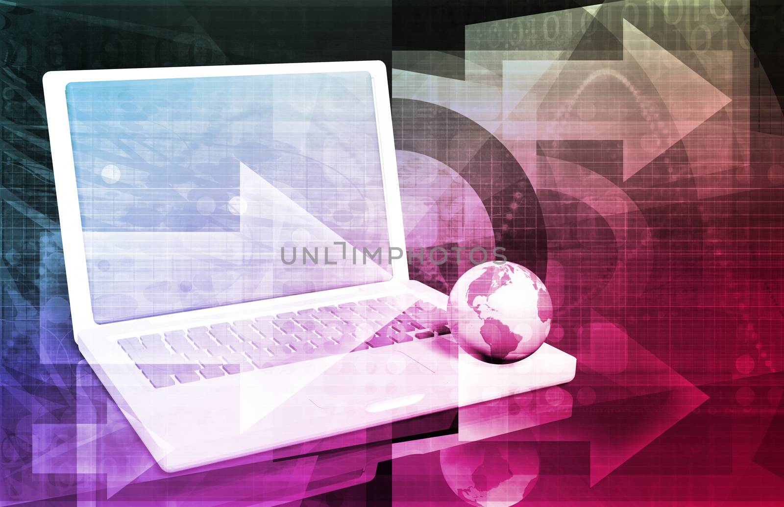 Internet Web Abstract on a Digital Background