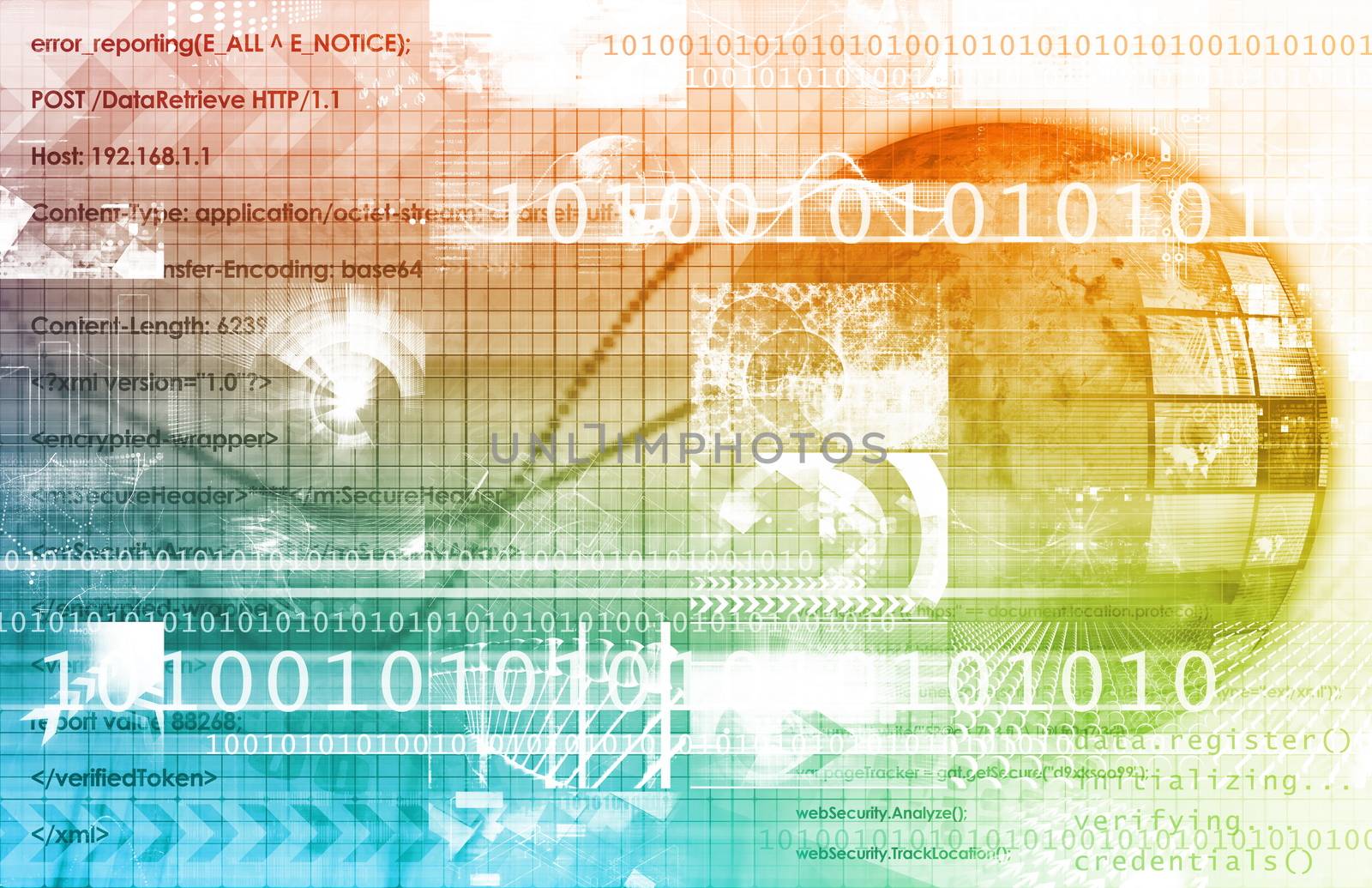 Connection Concept with Technology and Business art