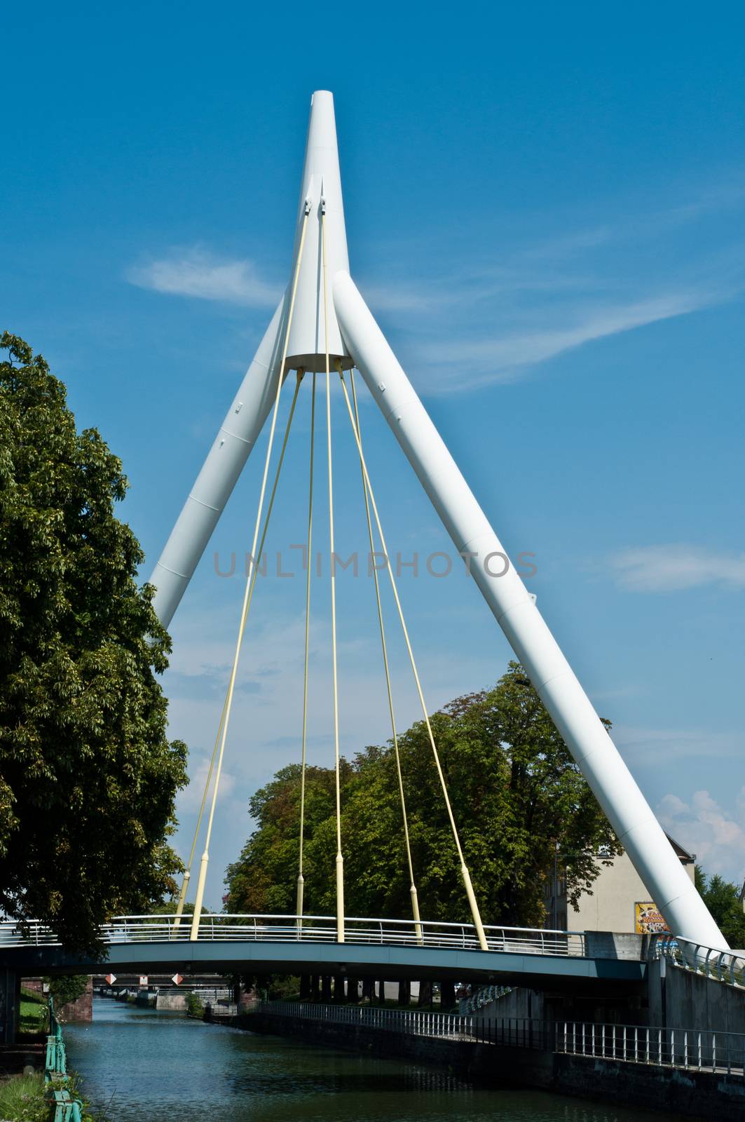 suspension bridge in Mulhouse - France - Alsace