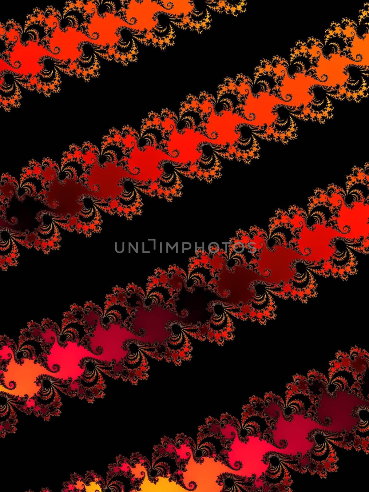 Digital computer graphic - rendering. Patterned fractal background in a red colors for design.