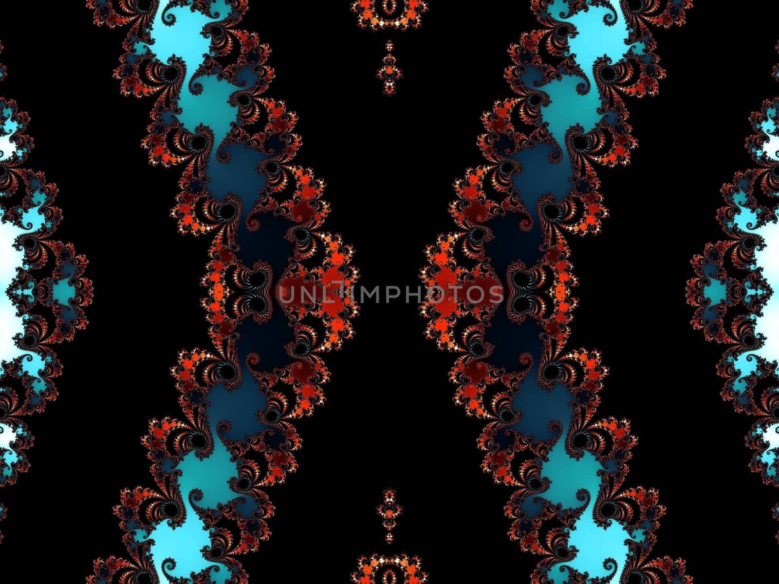 Digital computer graphic - patterned fractal background in a dark colors for design