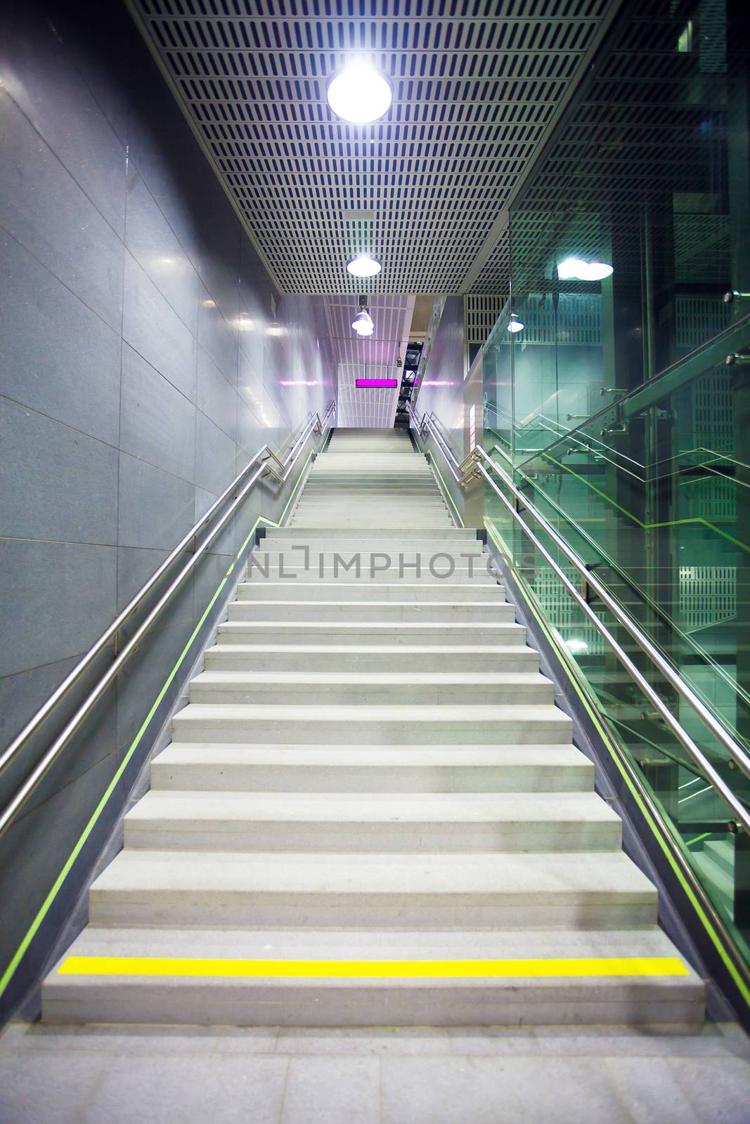 Staircase inside a public metro station, Vienna