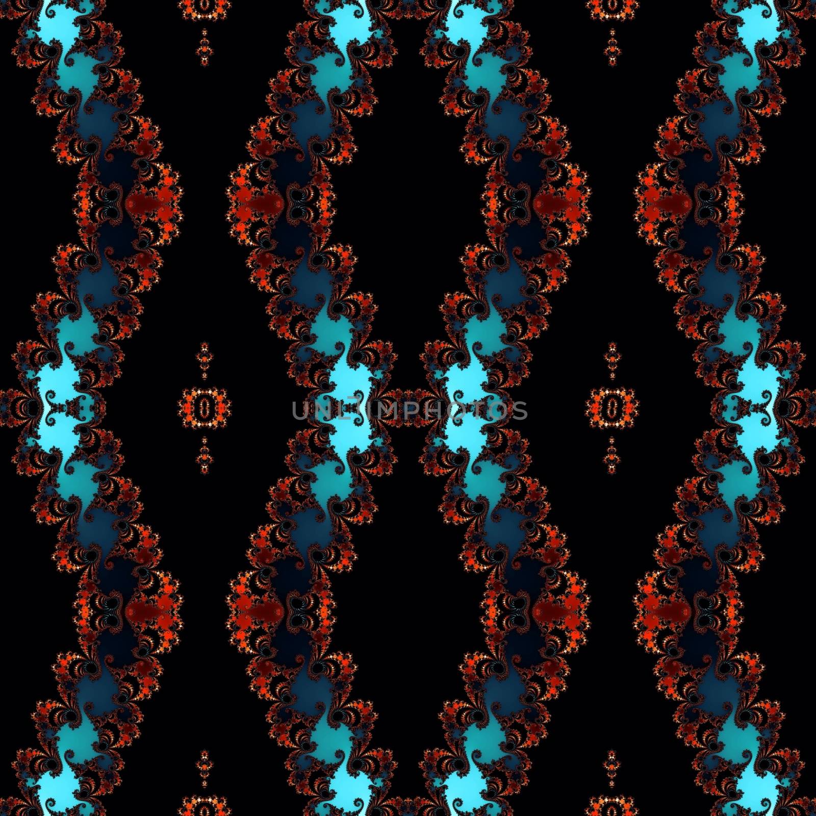 Digital computer graphic - seamless decorative ornament in a dark colors for design.