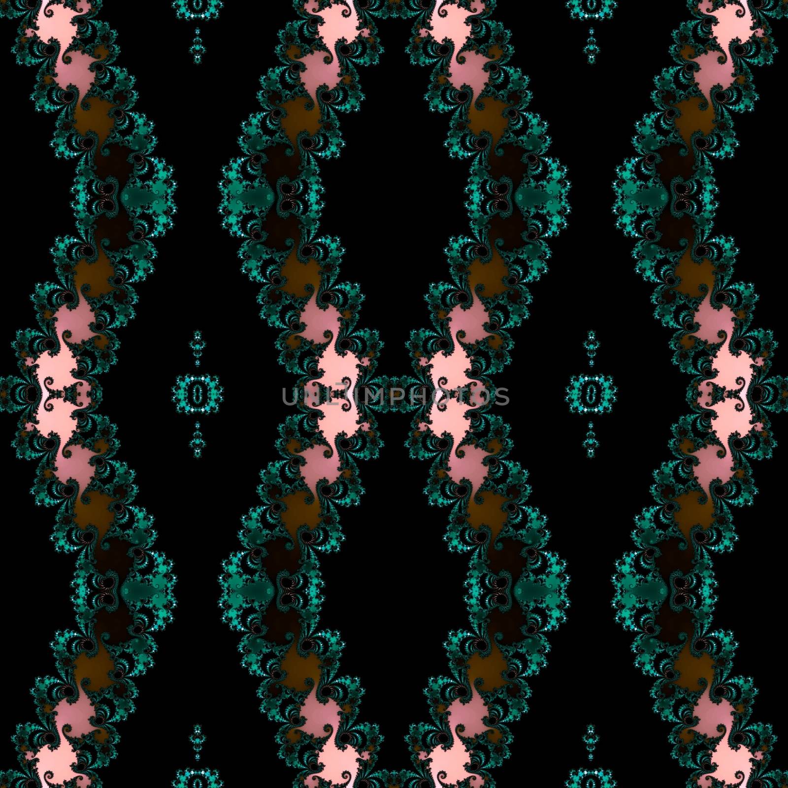 Digital computer graphic - seamless decorative ornament in a dark colors for design.