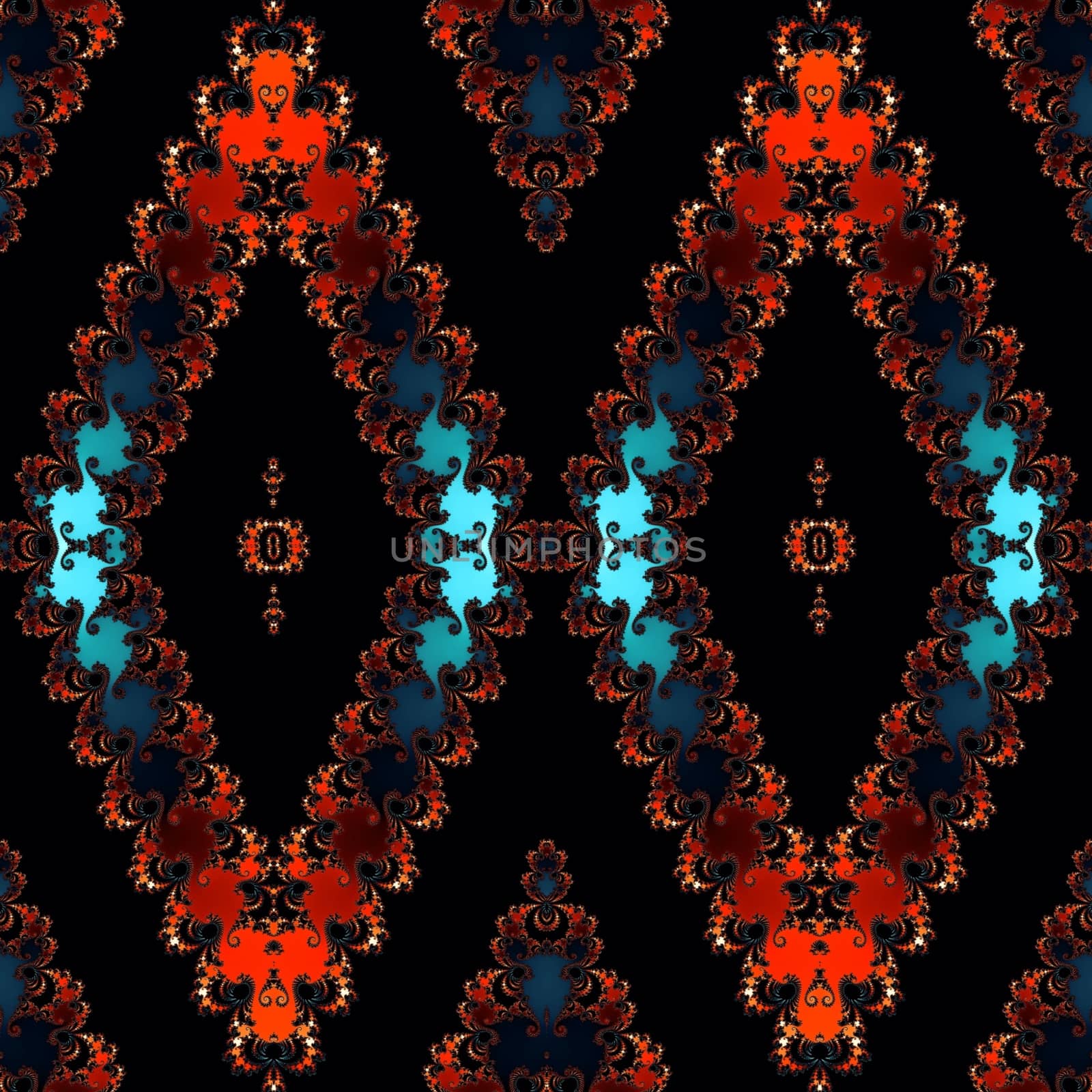 Digital computer graphic - decorative fractal ornament in a dark colors for design.