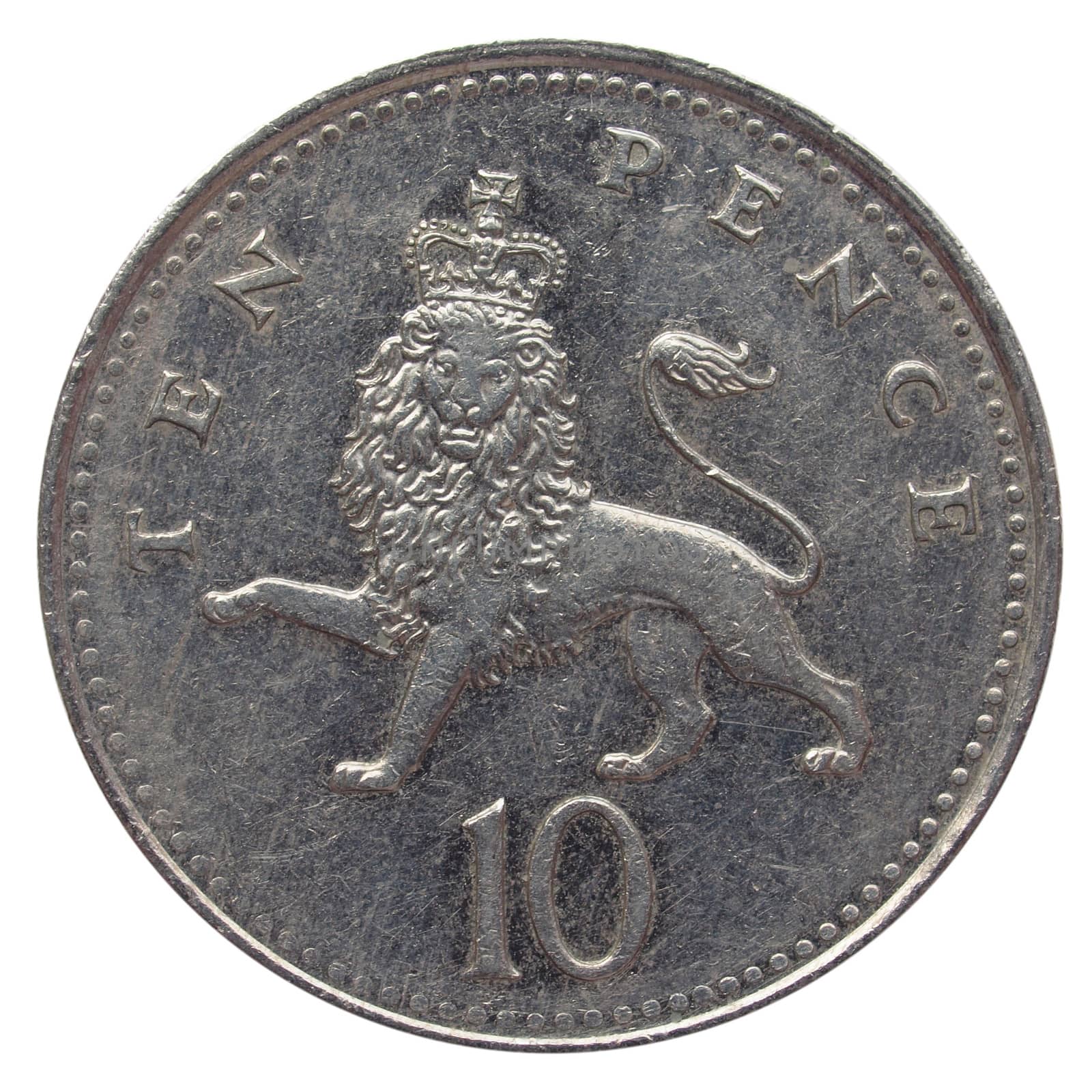British Pounds coins (currency of United Kingdom) - 10 pence
