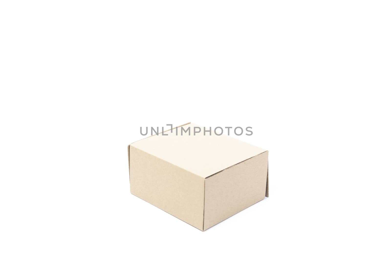 One brown carton on white isolated background. box on white isolated background.