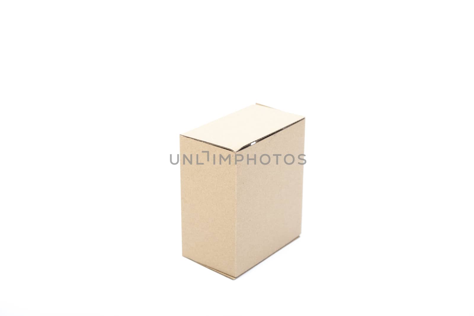 One brown carton on white isolated background. box on white isolated background.