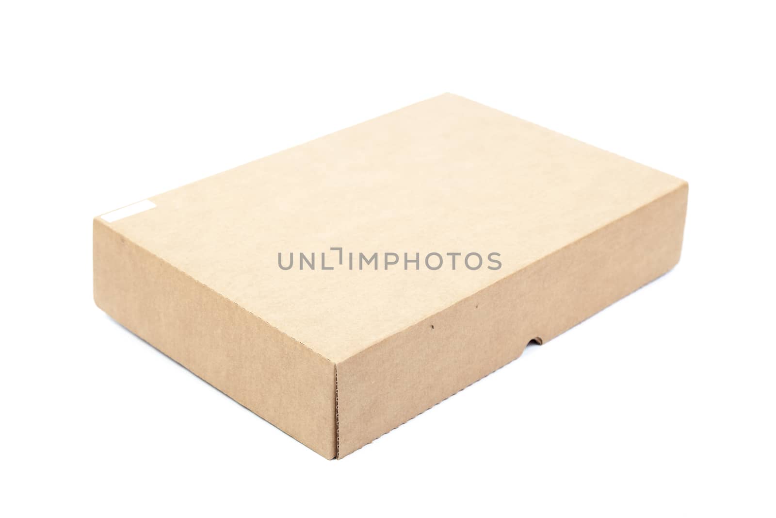 One brown carton on white isolated background. box on white isolated background.