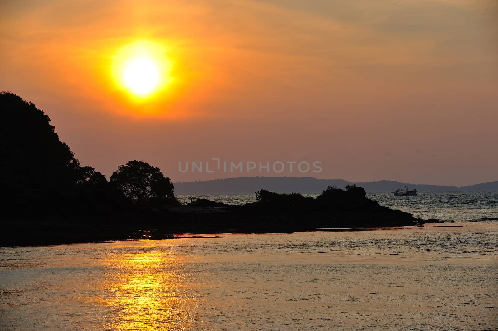 Beautiful sunrise in Phuket island Thailand by think4photop